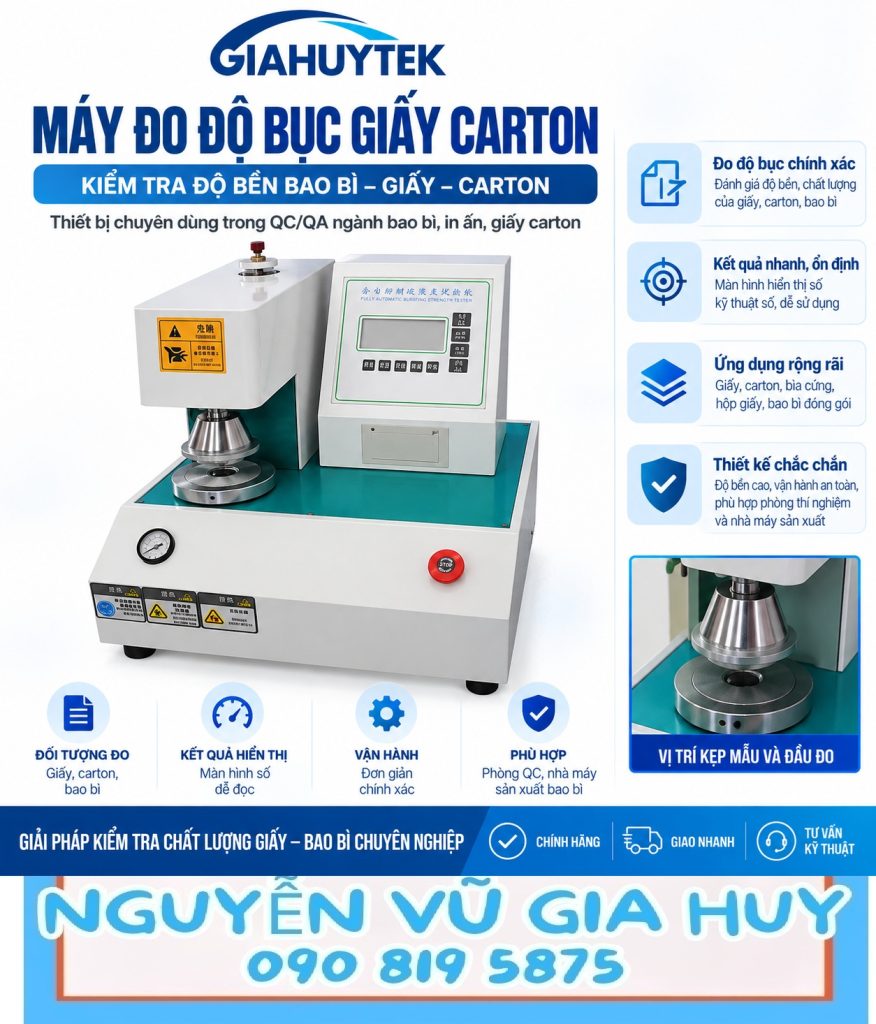 Máy đo độ bục giấy carton – ảnh minh họa hướng dẫn QC-116